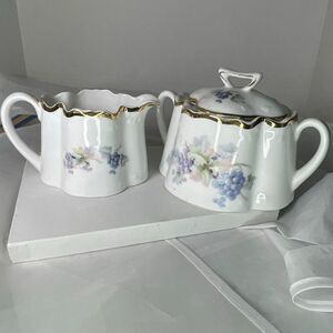 VTG Z.S.& Co Bavaria porcelain creamer and lidded sugar bowl set.